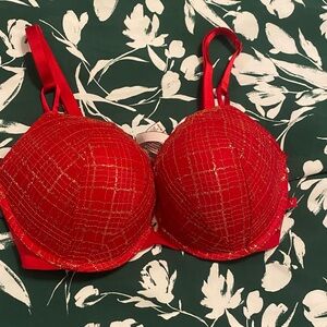 Victoria's Secret Red and Gold Bra